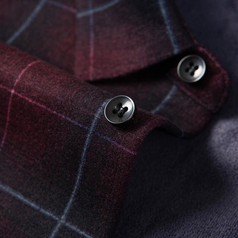 MONTAGUT Men's Fleece-Lined Wool Silk Warm Long-Sleeve Shirt