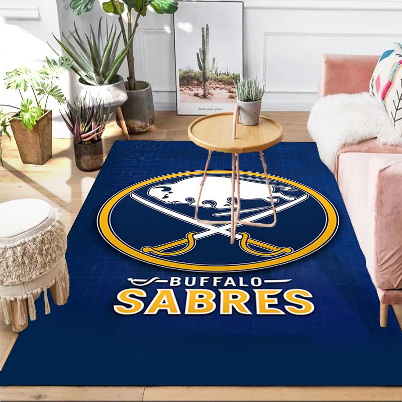 Buffalo Hockey Emblem Area Rug Suitable for Indoor And Outdoor,Carpets for Kitchens, Homes, Offices, Living Rooms,Home Decor,Christmas Gift