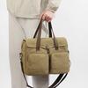 Commuter Handbag Multi-Pocket Men's Bag Large Capacity Crossbody Briefcase Solid Color Canvas Shoulder Bag
