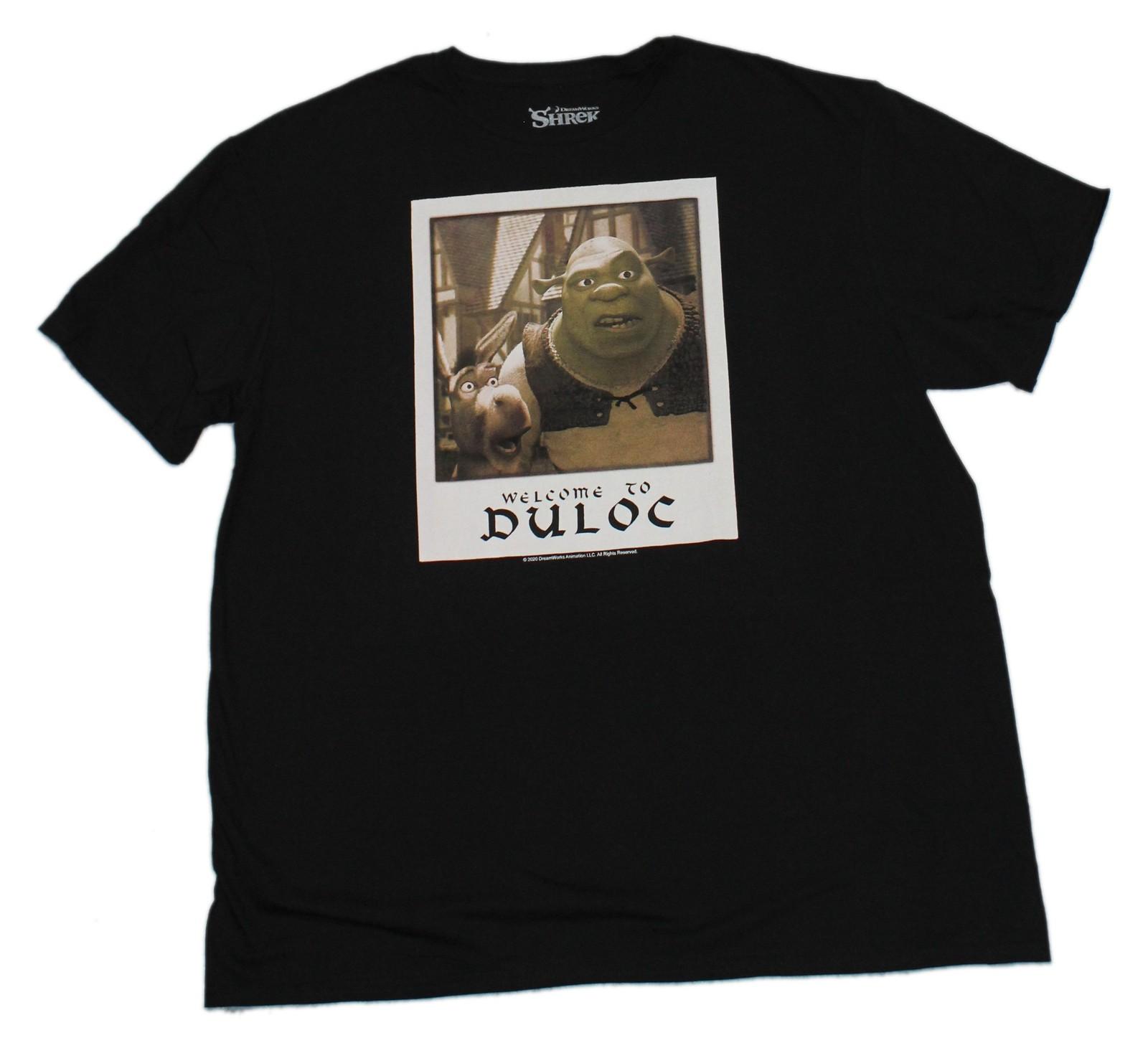 Shrek New Adult T-Shirt - Shrek & Donkey Welcome to Duloc Photo XL