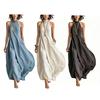 Women Summer Halter Neck Maxi Dress Casual Sleeveless A-line Long Dress Casual Beach Vacation Flowy Sundress