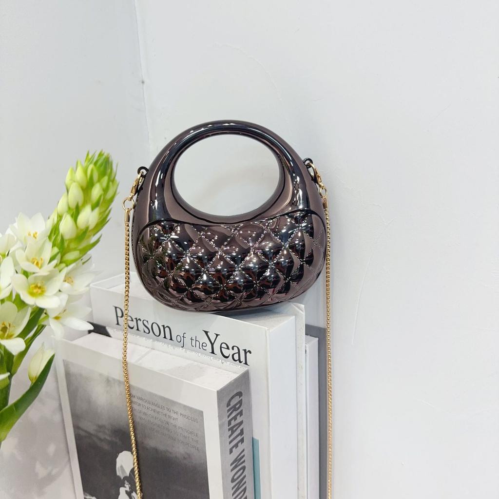 Mini Golden Evening Bag Purses and Handbags Luxury Designer Shoulder Bags Funny Shape Party Wedding Acrylic Woven Clutch Purse