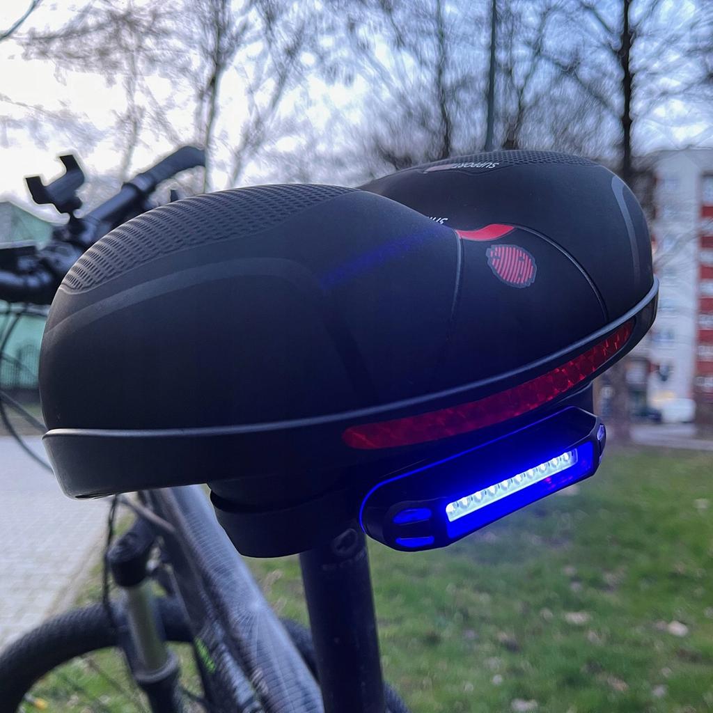 Comfortable Wide Bicycle Saddle for the New 2024 Model + LED Light