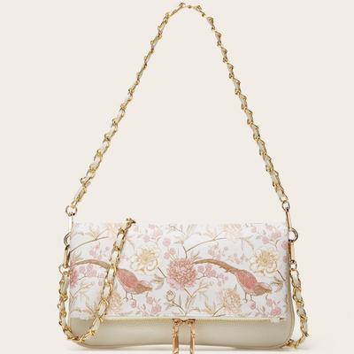 Niche Design Sense Chinese Style Embroidery Underarm Bag Chain Bag Small Square Bag Crossbody Bag