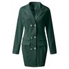 Women Ladies Fashion Dresses Plus Size Double Breasted Button Front Military Style Long Dress