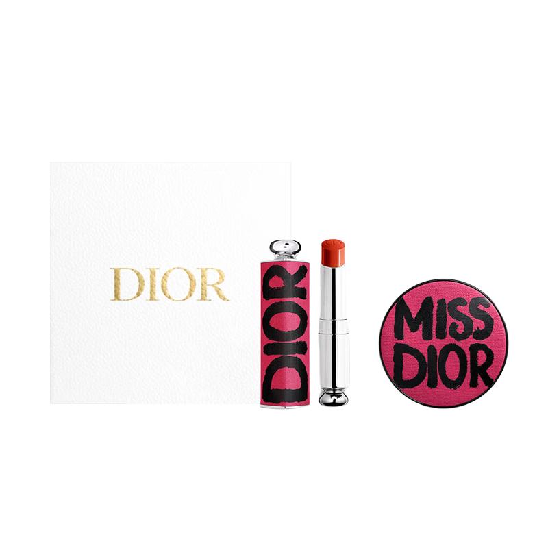 

DIOR Stunning Powder Limited Edition Locking Cushion Charm Lipstick Makeup Set Creamy Natural Silky Boost Color 12g+3.2g красный