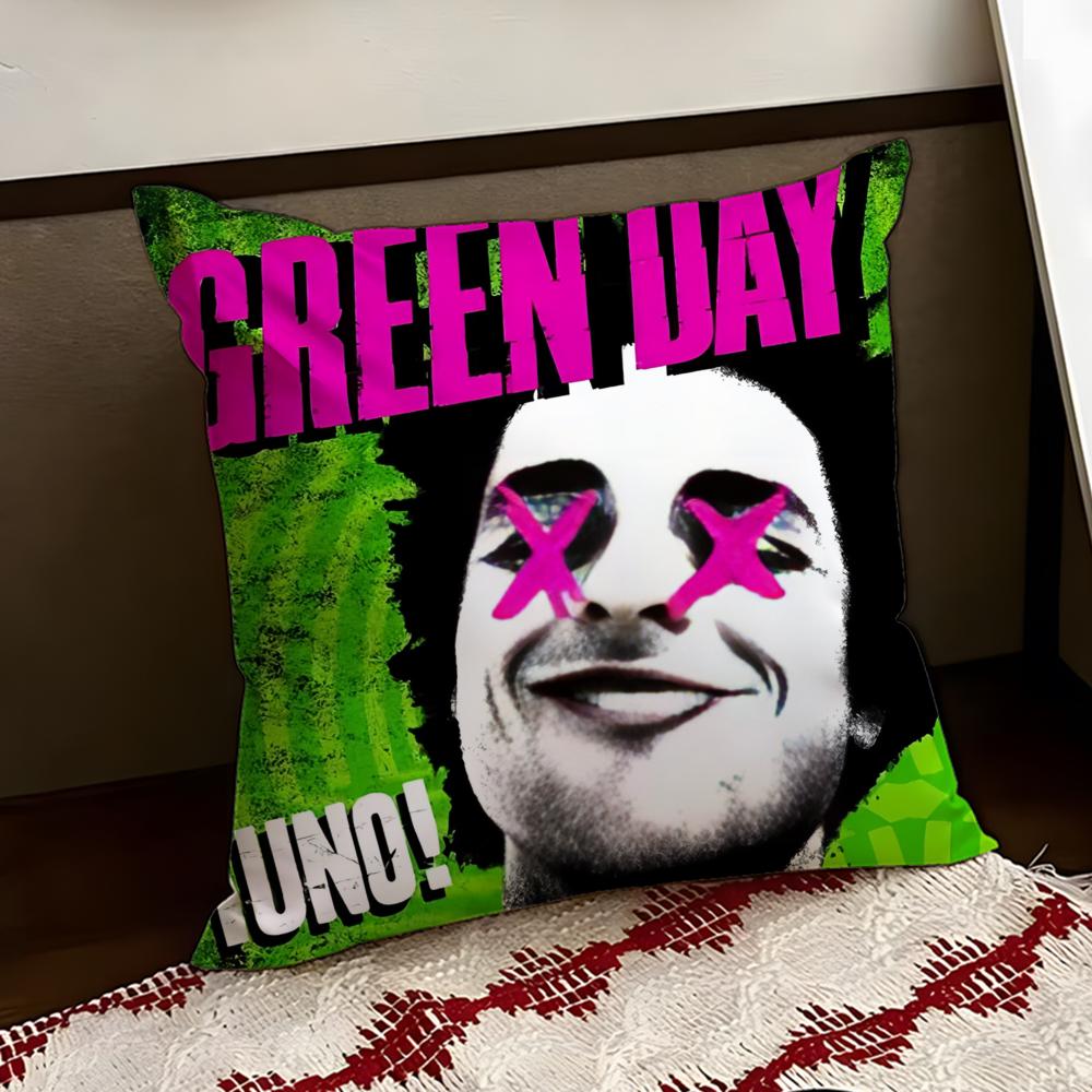 DGreen Day Band Cushion Cover Reversible Soft Durable Pillow Cover Home Car MultiScene Use for Daily Comfort