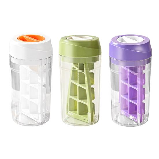 Ice Cube Tray 2-in-1 Large Capacity Twist & Release Ice Mold with Lid for Cocktails Drinks Easy Pop Out Ice Maker for Home Bars Outdoor