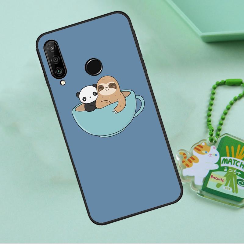Kawaii Cute Sloth Face For Huawei Nova Y90 Y70 Y60 Y61 Y91 Y72 9 10 SE 12i 12s 11i 5T P60 Pro P20 P30 P40 Lite Case