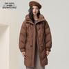 XueZhongFei Women's Hooded Mid-Length Down Jacket