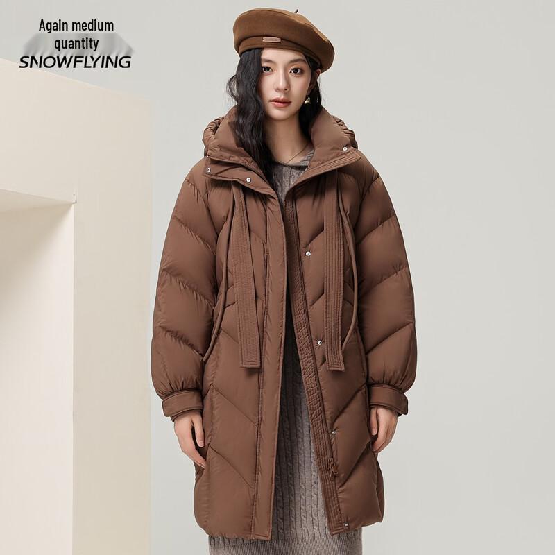 XueZhongFei Women's Hooded Mid-Length Down Jacket