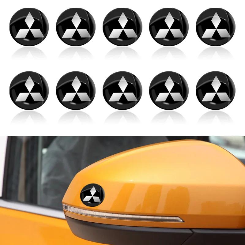 10ks Univerzální Dekorace Logo Auta Interiér Malá Samolepka Decal Pro Mitsubishi Lancer Montero I200 Pajero Eclipse Příslušenství