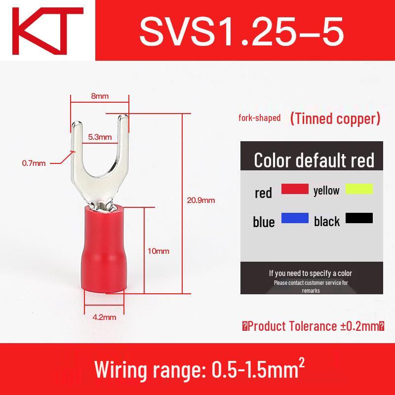 KT Keshitong Fork Pre-insulated Purple Copper Crimp Terminal Connector, SV1.25 Series.