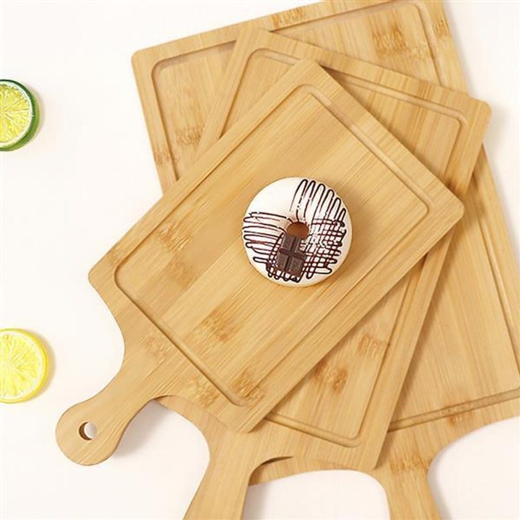 Pizzablech mit Bambusgriff (Quadrat) (33x18cm)