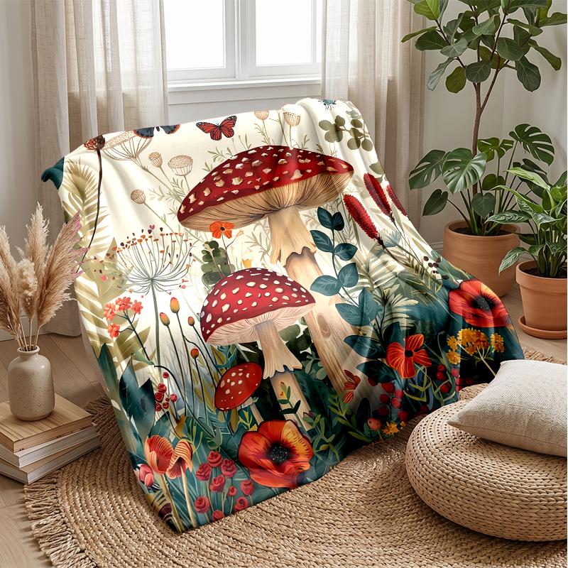 Moonlit Butterfly Magic Theme Blanket Lightweight Warm Flannel Blanket Decorative Throw Blanket for Home Decoration
