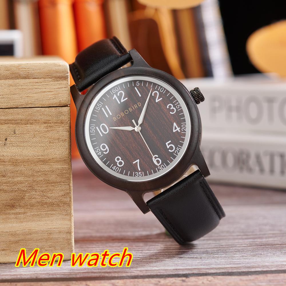Fashion Couple Watches BOBO BIRD Wooden Men's Watch Women Wristwatch Quartz Movement New Shipping gray
