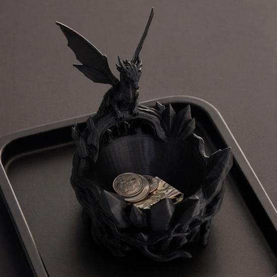 Yousheng Dragon Storage Bowl, 3D Printed Decorative Key Jewelry Holder for Entryway Desktop Dressing Table, Unique Fantasy Home Decor Gift