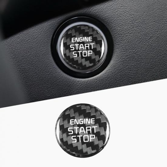Real Hard Carbon Fiber Start Stop Button Cover Trim For Kia Stinger 2018-