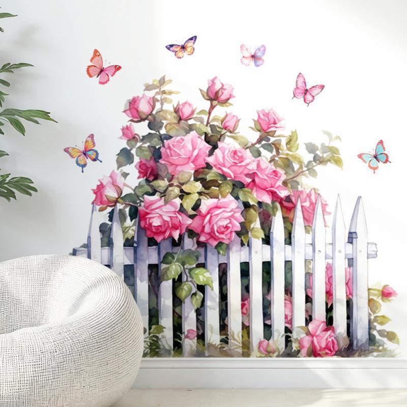 Adesivo Decorativo per Fioriera e Muro con Recinzione - Decorazione Decorativa Autoadesiva