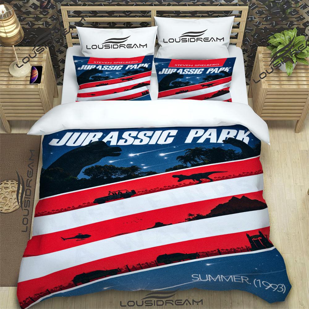 

3D Мультяшный Комплект Постельного Белья Парк Юрского Периода, Пододеяльник, Наволочка, Комплект Постельного Белья, Кинг, Квин, Детский EU Twin 135x200cm