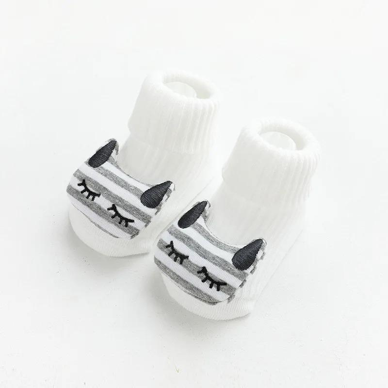 Cute Cartoon Animal Baby Socks Boys Girls Spring Autumn Soft Cotton Bear Cat Elephant Anti Slip Soled Newborn Toddler Socks New