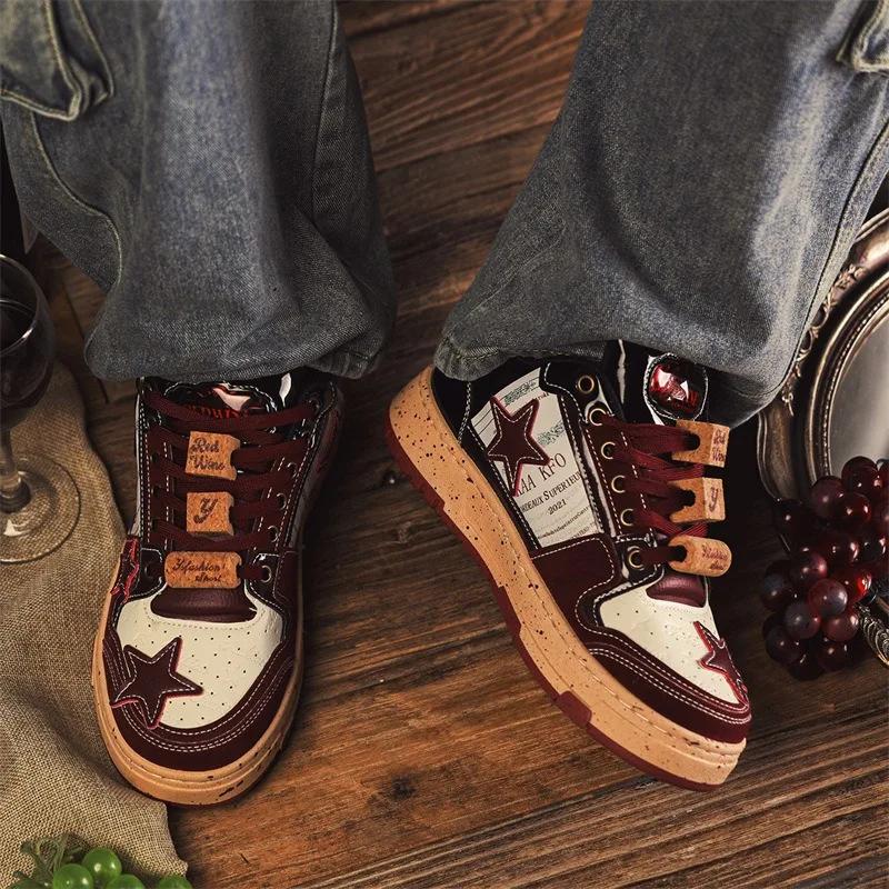 Unisex Trainers Sizes 37-44 Men Personality Elements Casual Skateboard Shoes Walking Jogging Sports Shoes Male Platform Sneakers