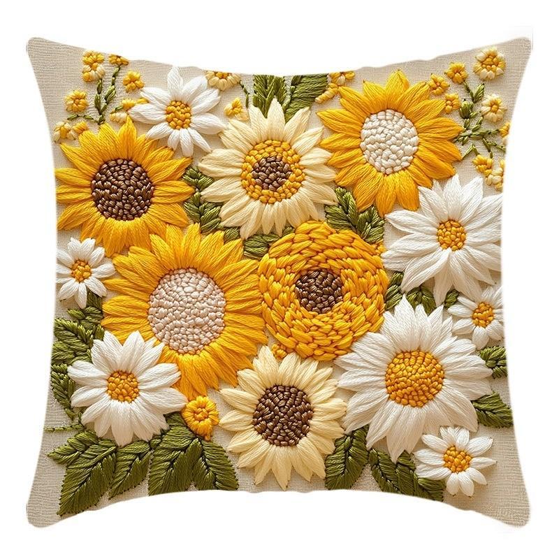 1 Stück 45 cm 3D Sonnenblumen Kissenbezug Elegante Heimsofa-Dekoration Kissenbezüge Kissenhülle