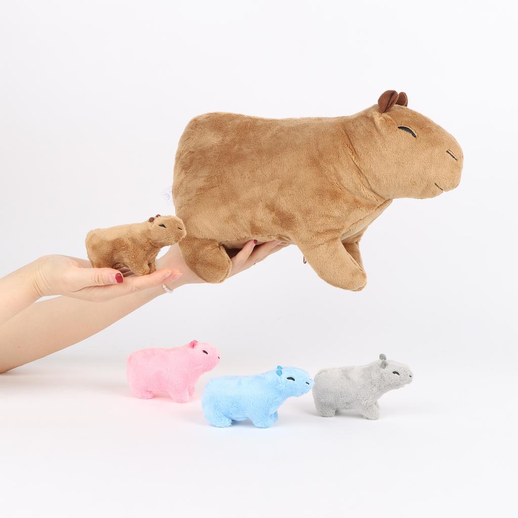 Kawaii Simulation Capybara Plush Toys Mother-Child Water Guinea Pig Five-Piece Soft Animal Doll For Boys And Girls Birthday Gift
