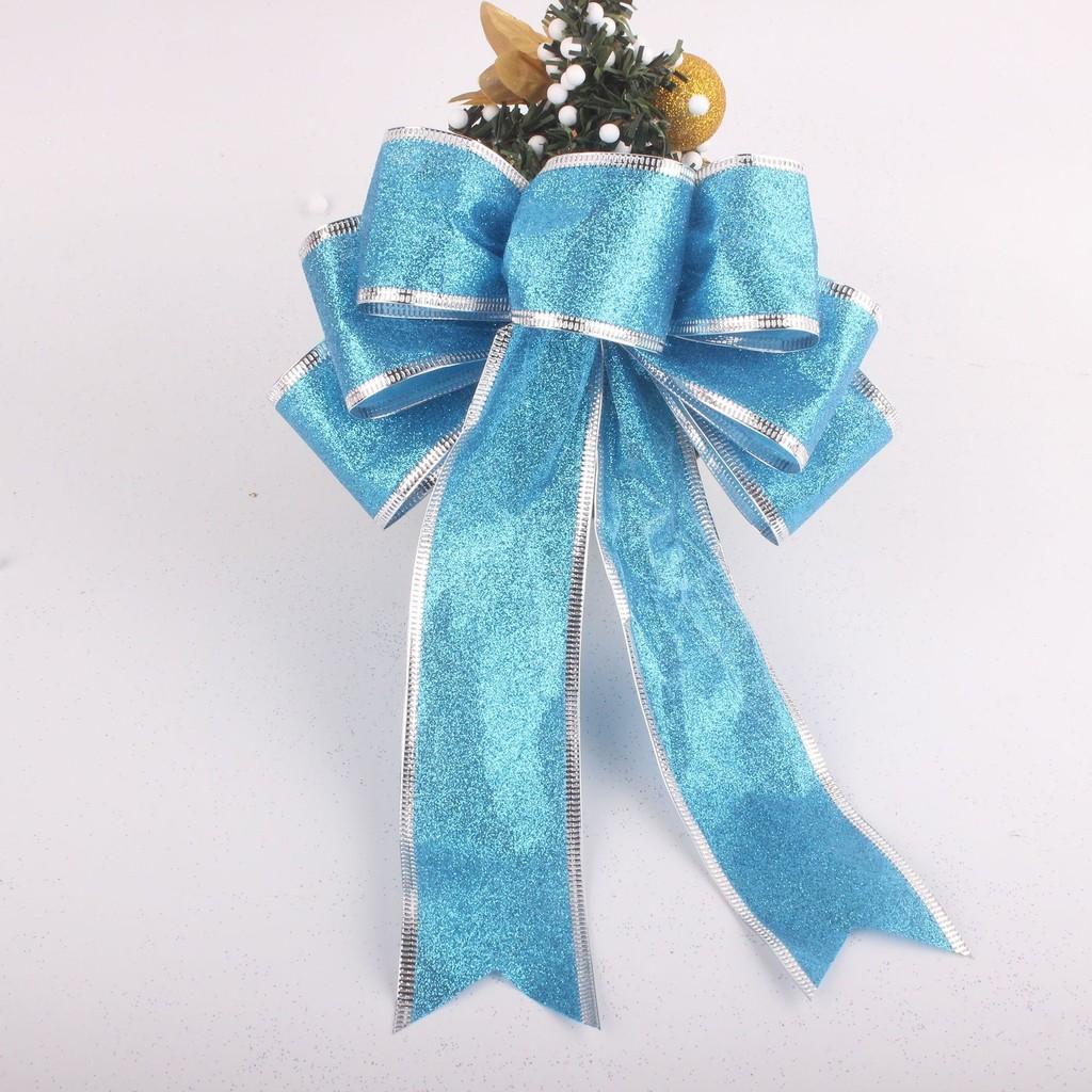 Stunning Multicolor Sparkling Glitter Christmas Tree Bow Ribbons For Holiday Celebrations