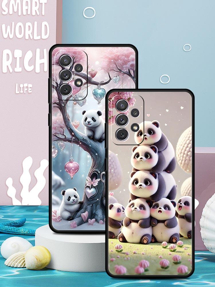 Baby Panda Phone Case for Samsung Galaxy A55 A35 A15 A14 A13 A25 A54 A51 A71 A72 A73 A32 A52 A41 5G Soft TPU Shell Fundas Capas