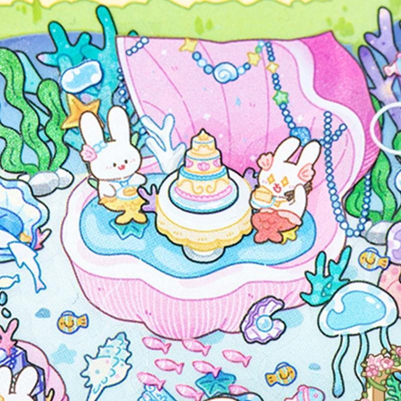 Fun 3D Miniature Scene Sticker Miniature Rainbow Land Chocolate Factory Sticker for Craft Scrapbooking Journal Notebook