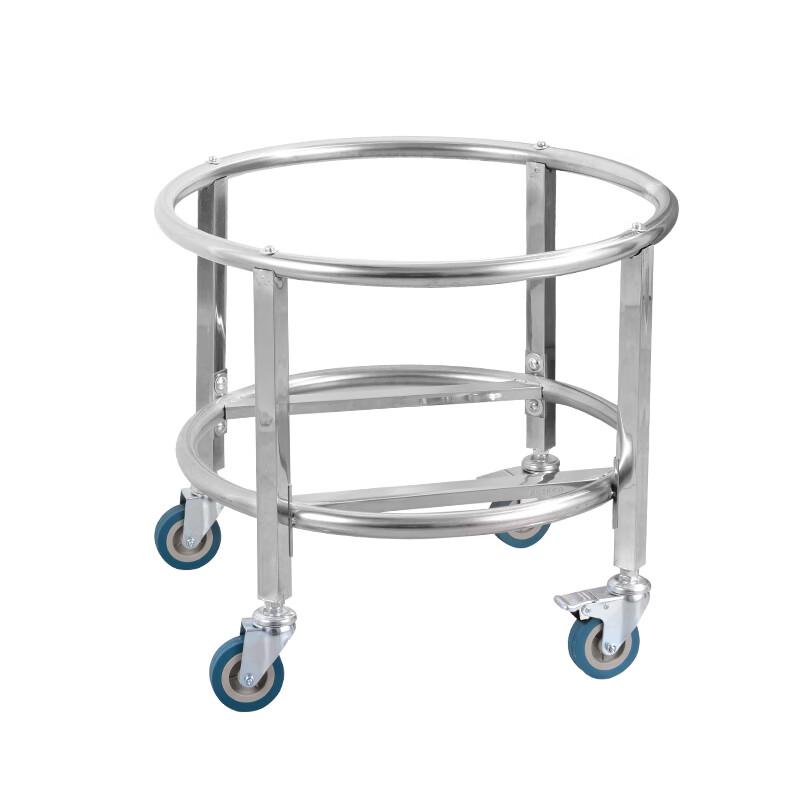 Beige Wooden Mobile Barrel Stand