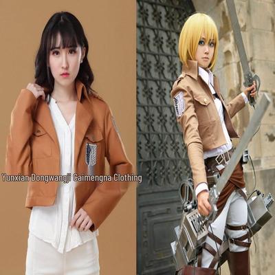 Anime "Attack On Titan" Survey Corps Eren & Mikasa Cosplay Jacket Costume