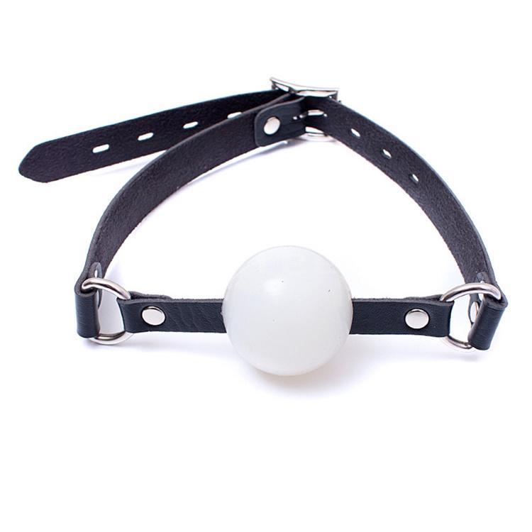 Solid Silicone PU Leather Oral Harness 42mm Open Mouth Ball Gag Strap BDSM Restraint Slave Sex Toys Adult Bondage Game