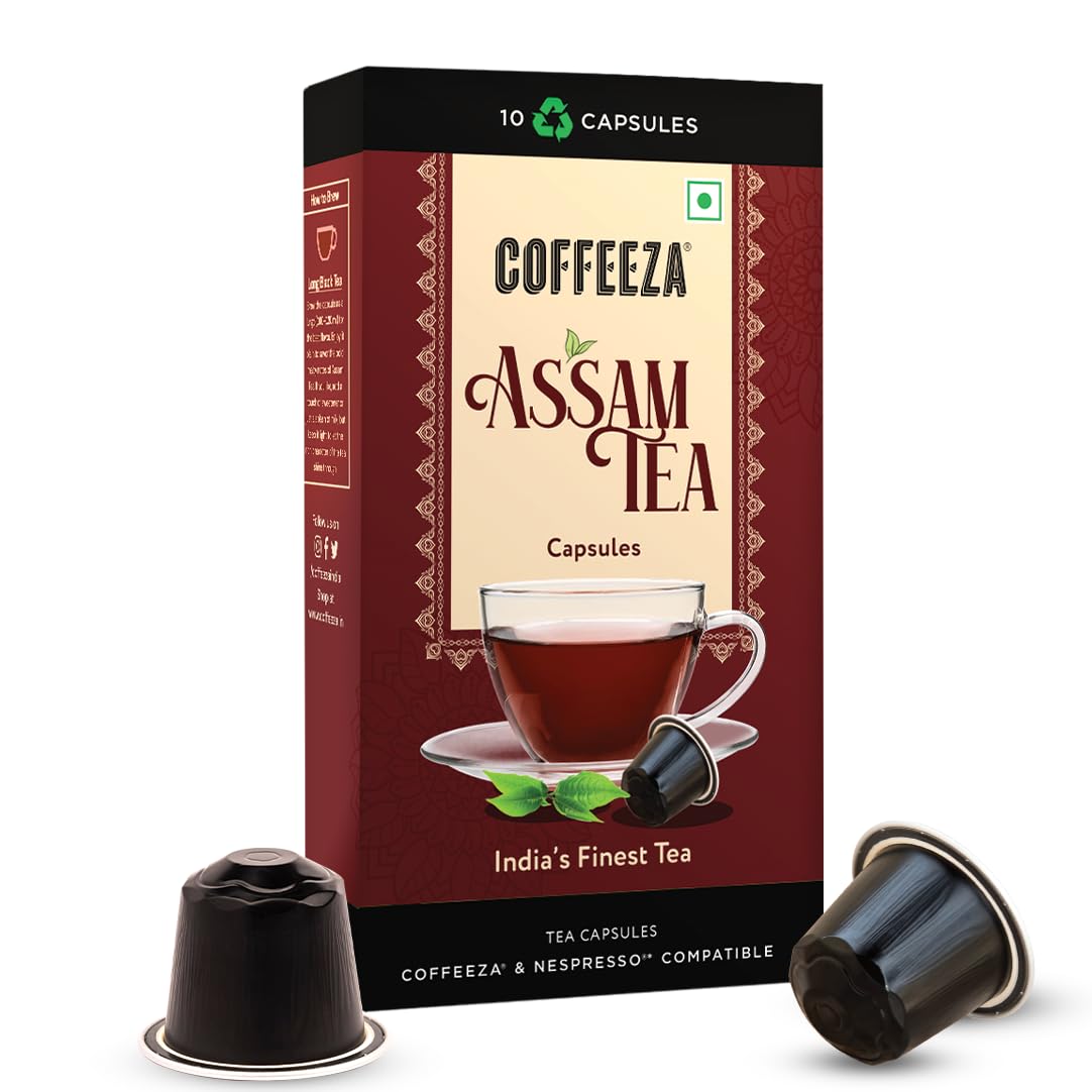 Coffeeza Assam Tea Capsules - Authentic Assam Black Tea, Rich & Malty | Compatible with Nespresso® Original line Coffe pod Machines | Pack of 1 (10