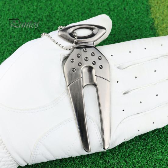 Zinc Alloy Golf Pitchfork Divot Tool Reusable Non-fading Mark Repair Training Aid Equipment
