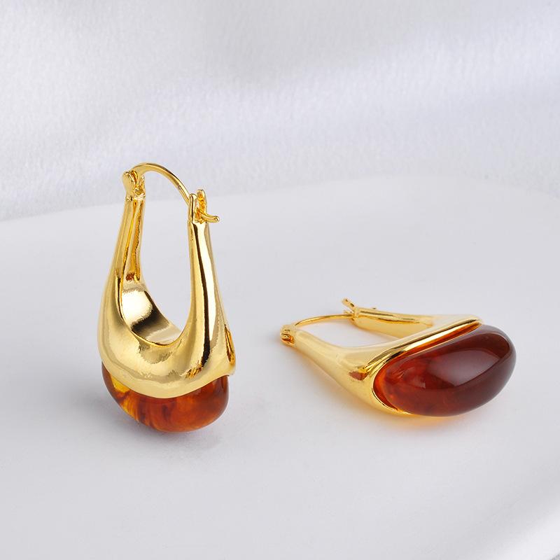 Chinese Style Irregular Resin Textured Earrings for Women Geometric Long Tassel Drop Earrings Charm Jewelry Gifts Wholesale