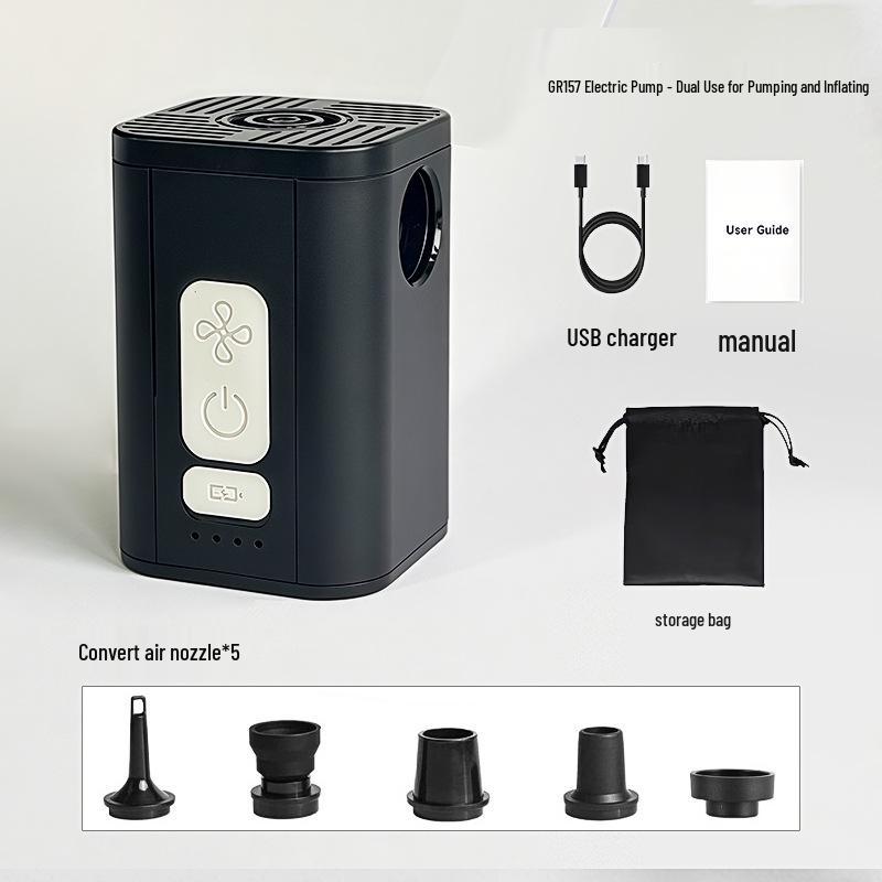 Portable Wireless Electric Air Pump for Camping: Inflate/Deflate Mattresses & Swim Rings with Storage