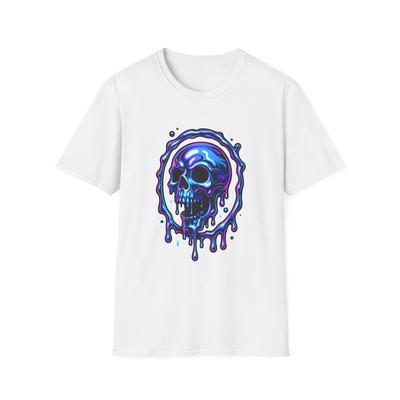 Unisex Softstyle T-Shirt Melting Skull Neon Horror Drip Halloween