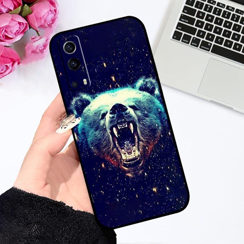Hülle Für VIVO Y72 5G Bumper V2041 Geometrisches Muster Silikon TPU Matt Handyhülle Für Vivo Y52 5G V2053 Coque Capa Y72t Fundas
