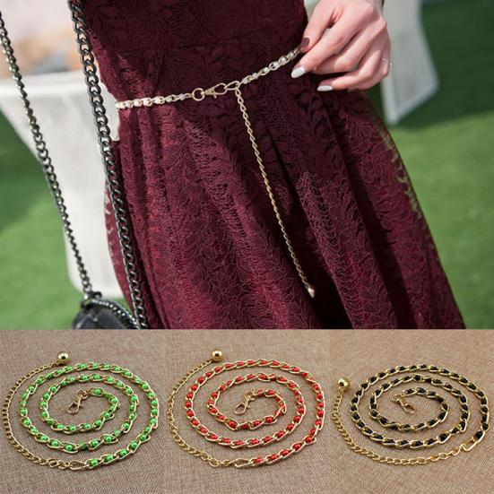 Waist Belt Beads Decoration Adjustable Faux Pearl Dress Waist Belt for Women