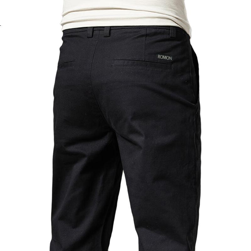 ROMON Casual Pants for Men, Autumn And Winter Business Trousers, Fashionable Straight-Leg Pants, Loose-Fitting Versatile Men's Trousers