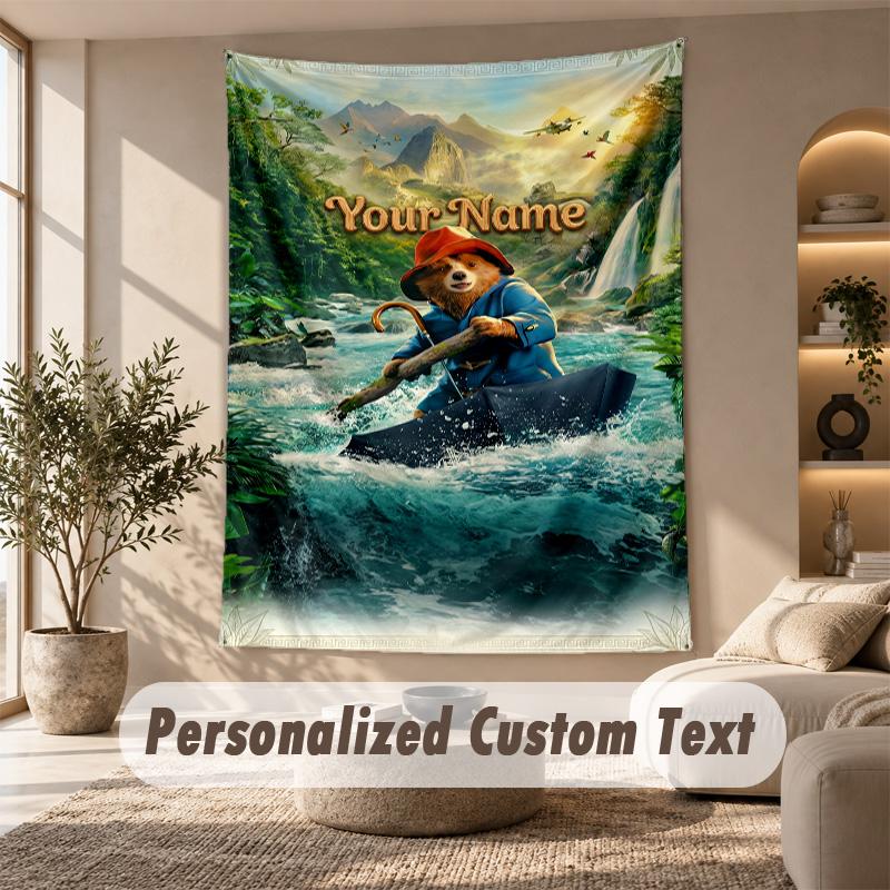 Paddington Tapestry, Personalized Custom Text, Wall Hanging Tapestry For Living Room Home Wall Decor