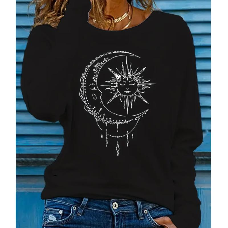 2025 Herbst & Winter Damen Neues Lässiges Rundhals Langarm Oberteil 3D Cartoon Muster