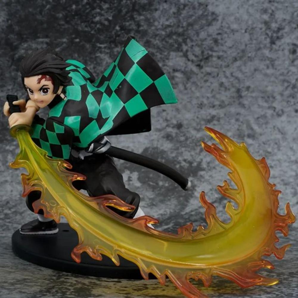 Demon Killer Anime Character Tanjirou Agatsuma Zenitsu Kyoujurou Anime Model Mobile Doll PVC Collection Decoration Toy Gift