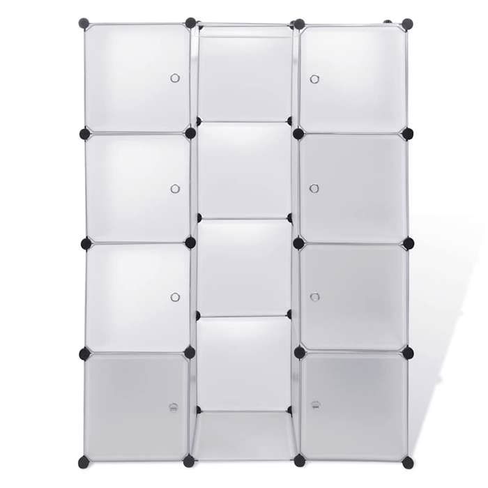 VidaXL Modular Wardrobe White with 9 Plastic Compartments 240498