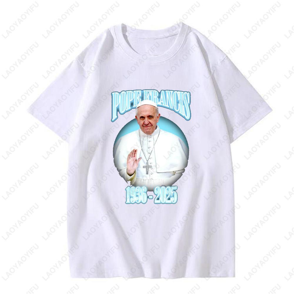 Pope of The Vatican 1936-2025 T-shirts Rest In Peace Francis Cotton Breathable Shirts Daily Wear Man Woman Graphic T Shirts