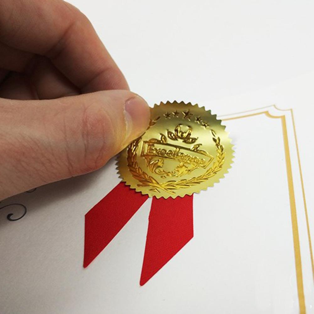 100pcs Serrated Edge Cut Serrated Edge Embosser Stickers  For Awards