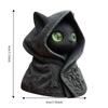 Cat Decor Figurines 3D Printed Cat Sculpture Decoration Gothic Mystical Cat Statue Hooded Cloak Cat Ornaments Home Decor