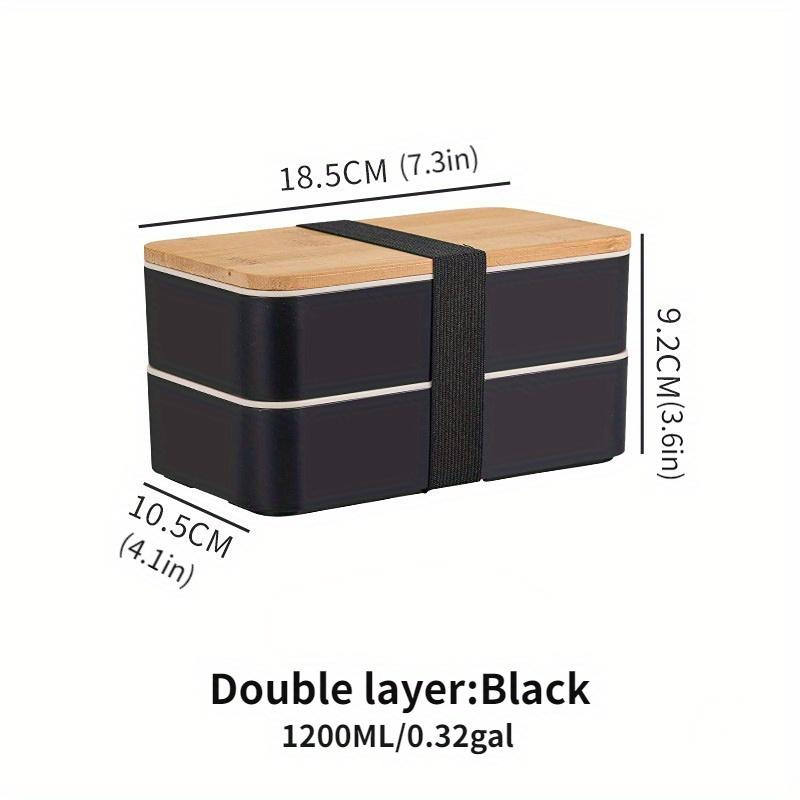 1PC Japanese-Style Outdoor Wooden Lunch Box Leak-Proof Microwaveable Portable - Perfect for Students 1pc чёрный 3290₽